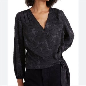 Madewell Floral Jacquard Wrap Blouse